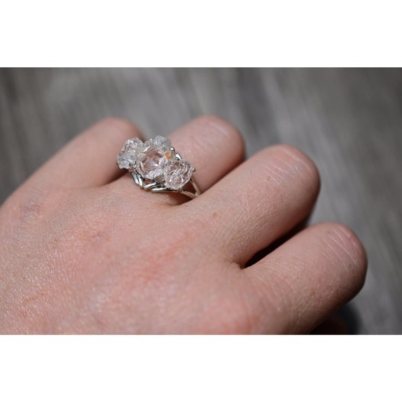 Alternative Engagement Ring Raw rustic Boho Promise Ring dainty unique s… - Picture 6 of 8